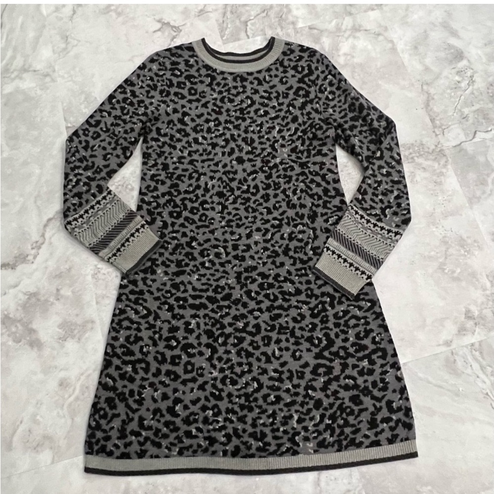 Revolve John + Jenn leopard print sweater dress size M